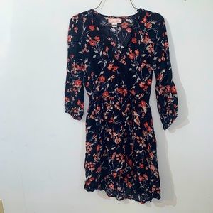 SMALL BAND OF GYPSIES FLORAL BOHO WESTERN CHIC DRESS NAVY BLUE CORAL lace cinch